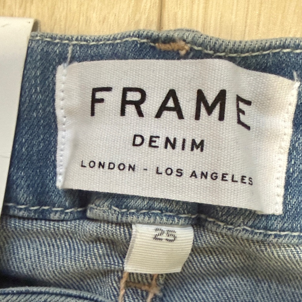 Frame Le Crop Mini Boot Mid-Rise Medium Blue Flare Jeans NEW - Picture 3 of 12